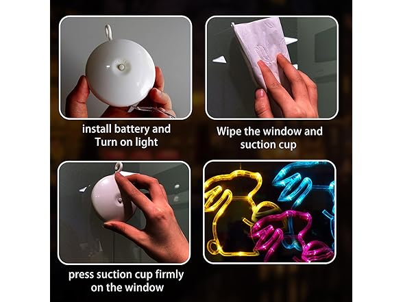 Easter Window Lights Hanging Bunny