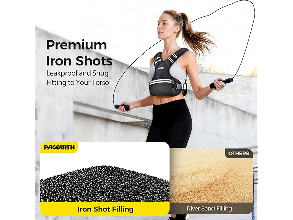 PACEARTH Weighted Vest 20-32lb Ironsand