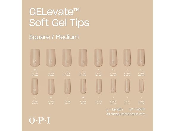OPI GELevate Soft Gel, Nail Tips | Square
