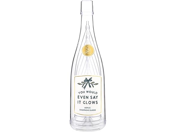 Santa Barbara Design Studio Acrylic Champagne Bottle with 5 Glasses
