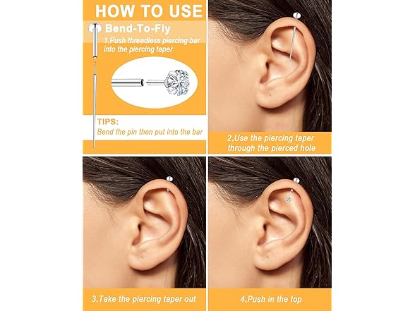 EGUARTE Sliver Threadless Nose Studs