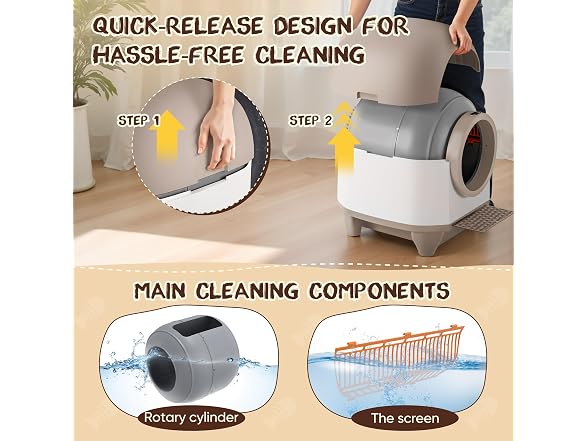 GUNJI Self-Cleaning Litter Box – 90L, APP Co