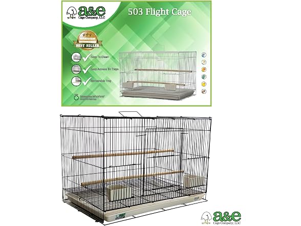 A&E Cage Co 503 Flight Cage 24"x16"x16" Small Bird