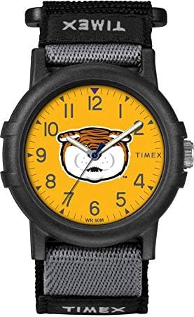 Timex Unisex Collegiate Recruit 38mm Watch – LSU Tigers with Black Fabric Strap