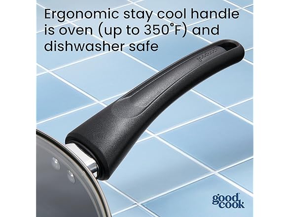 GoodCook Everyday Ceramic Cookware Set 10-Piece, Black