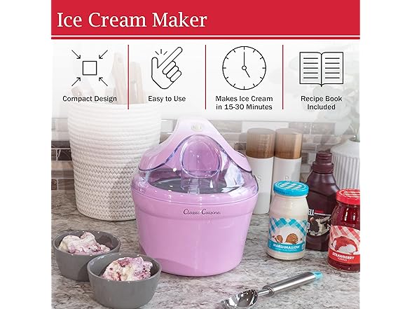 Classic Cuisine Ice Cream Maker 1QT Ice Cream Machine