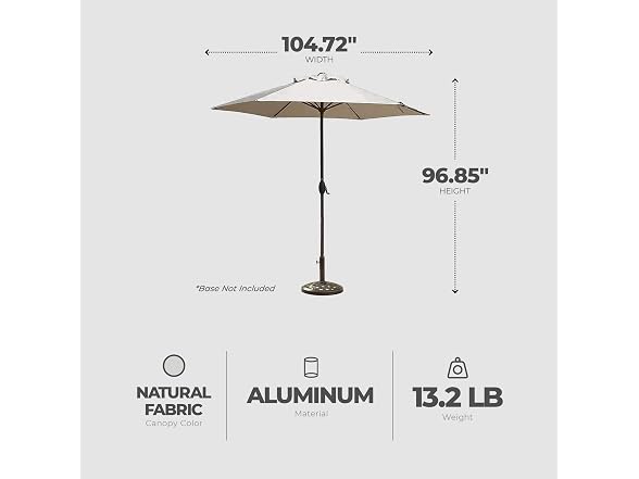 Four Seasons Courtyard 9 Foot Naples Market Patio Umbrella