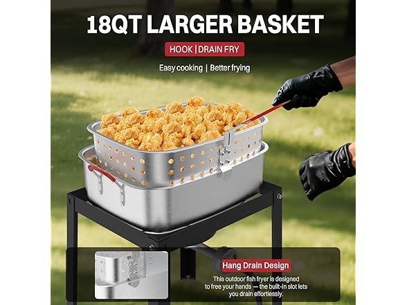 18QT+Single Basket+Tong