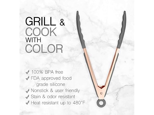 Silicone 2 Pc Tongs Set, Grey