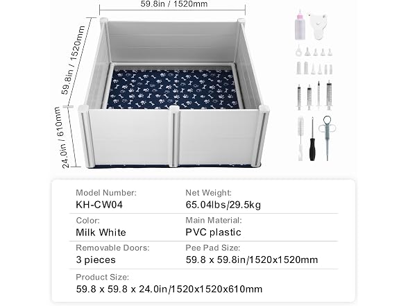 Dog Whelping Box 59.8 x 59.8 x 24.0in