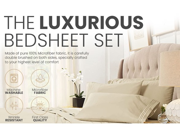 Clara Clark Premier 1800 Series 4 Piece Cal King Sheet Set