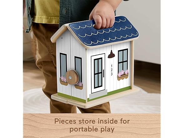 Fisher-Price Wood Pretend Play Toy Dollhouse