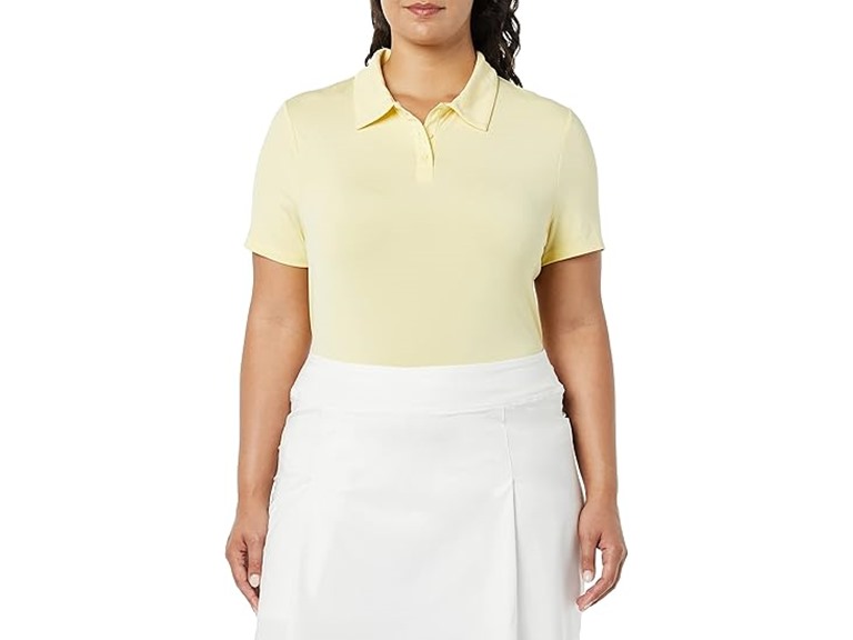 Amazon Essentials Women's Tech Stretch Tennis T-Shirt, Light Yellow, Small