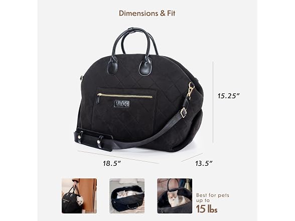 Traveler's Choice Argo On The Purr-Suit 18" Pet Tote, Black - Gallery 6