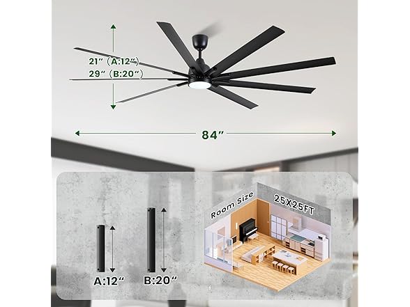 CJOY 84 Inch Large Ceiling Fan