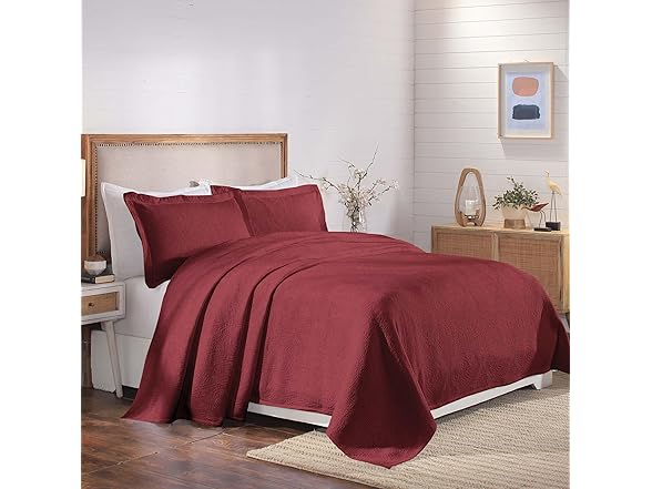 Superior Cotton Bedspread Set, Jacquard Medallion Scroll