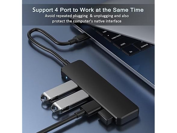 USB C Hub 3.0, AKWOR 4-Port USB Extender