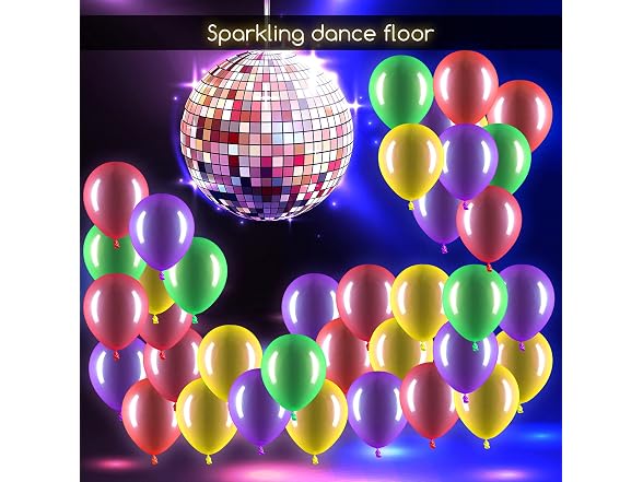 100 Pieces Neon Party Balloons Glow