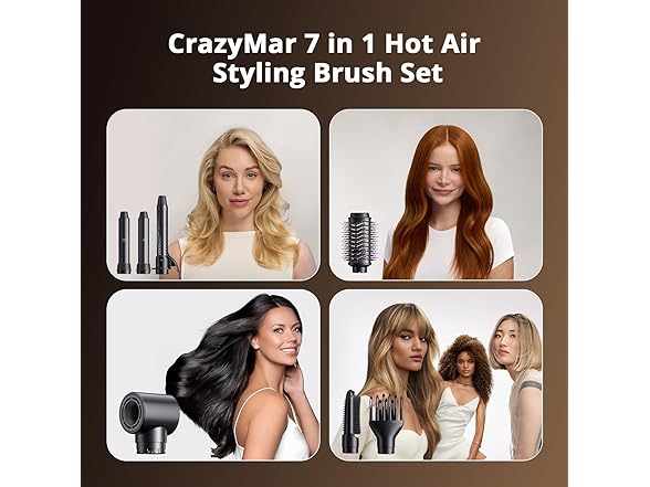 CrazyMar 7 in 1 Hot Air Brush