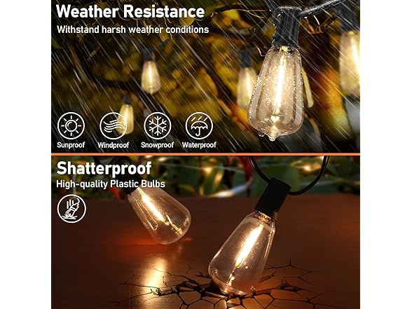Bosceos 27FT ST38 Solar String Lights