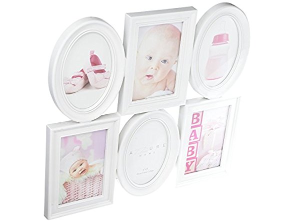 White Collage Baby Frame - 6 Openings