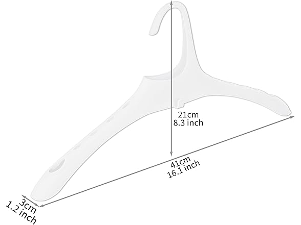 Cetomo Plastic Hanger 30 Pack, Wide Shoulder