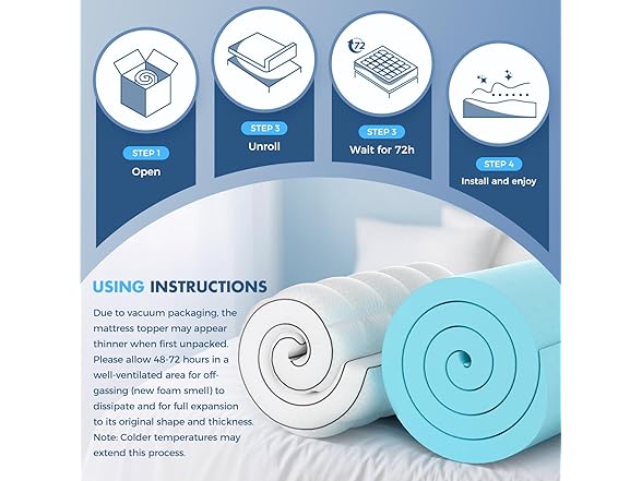 Dual Layer Memory Foam Mattress Topper