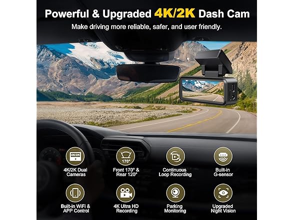 Lgueati Rear and Front Dash Cam