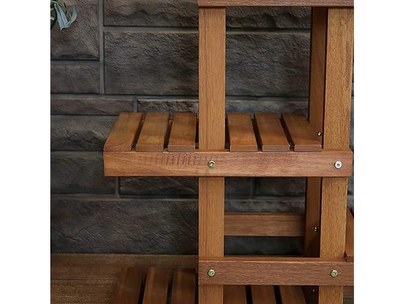 Sunnydaze 36" Wood Multi-Tiered Plant Stand