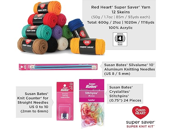 Red Heart Super Saver Yarn Knit Kit