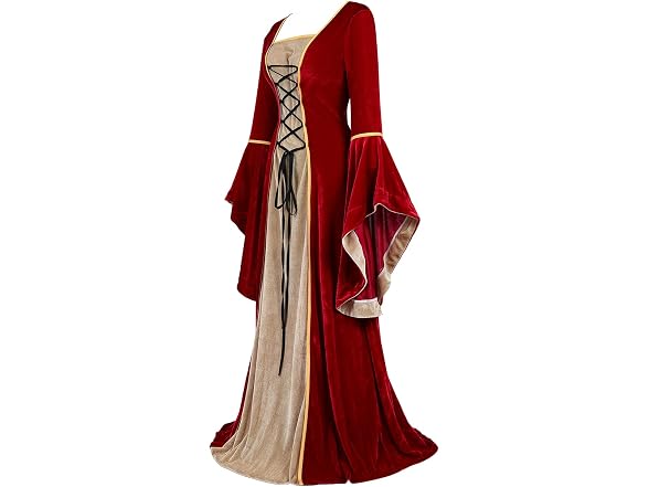 Lehauya Women (M) Renaissance Costume Velvet Dress