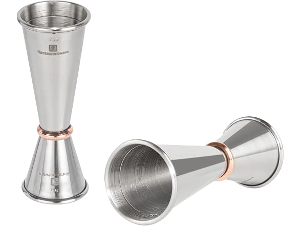 Restaurantware 1 oz Copper Stainless Steel Jigger, 2 Pack