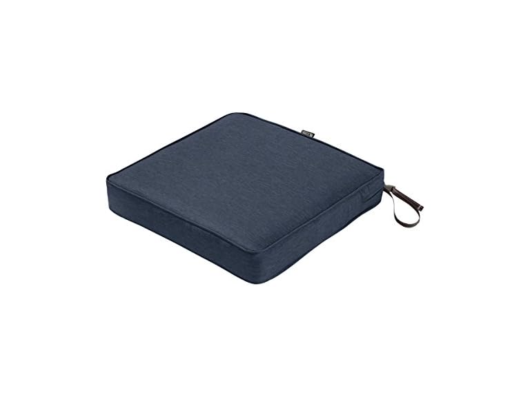 19" Square Outdoor Seat Cushion, Heather Indigo Blue