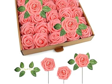 $8.99 Artificial Foam Roses 50Pk, Choice of Color dealfomo