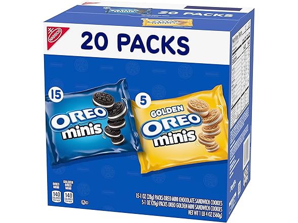 Oreo Mini Mix Sandwich Cookies Variety Pack, 20PK