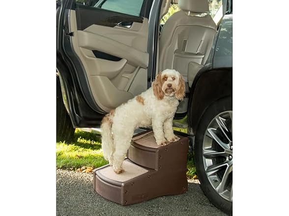 Pet Gear Easy Step II Extra Wide Pet Stairs, Espresso