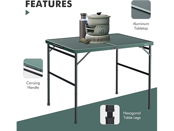 VILLEY Grill Table, 3ft Folding Camping