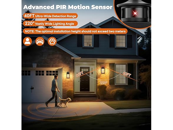 Brightever Motion Sensor Outdoor Lights Fixture Dusk- Dawn