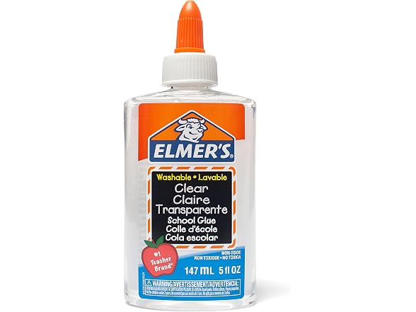 Elmer's Liquid School Glue, Clear, Washable, 5 Oz, 8 Count