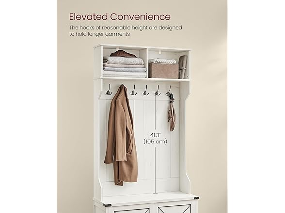 VASAGLE Hall Tree with Bench and Shoe Storage