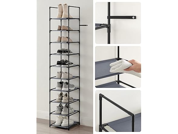 SONGMICS Shoe Rack, 10-Tier Shoe Shelf