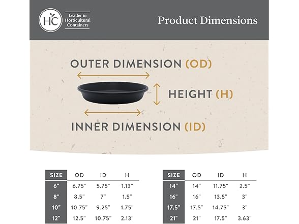 HC Plant Saucer 21in Slate Blue