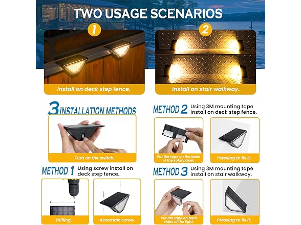 Solar Step Lights, Stair Lights Outdoor