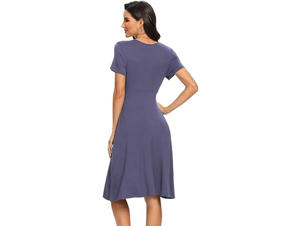 Lilbetter Women (L) Summer Casual Dress Purple
