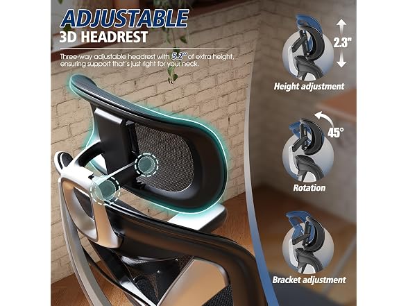 Ergonomic Office Chair, Big and Tall, Black