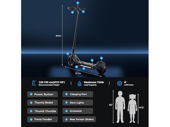 escoone Electric Scooter | 150W Motor | 6/10 MPH - Gallery 7
