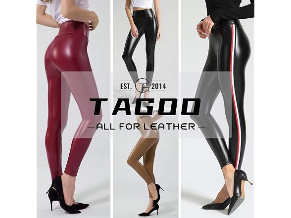 Tagoo Women (XXL) Stretchy Faux Leather Pants