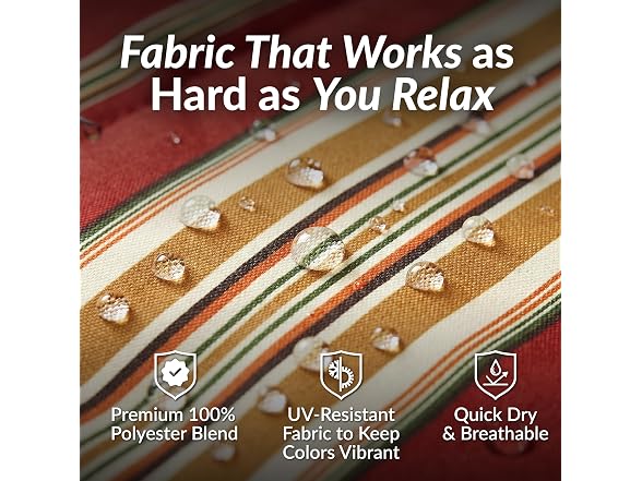Sunnydaze Quilted Double Hammock, Red Stripes - Gallery 3