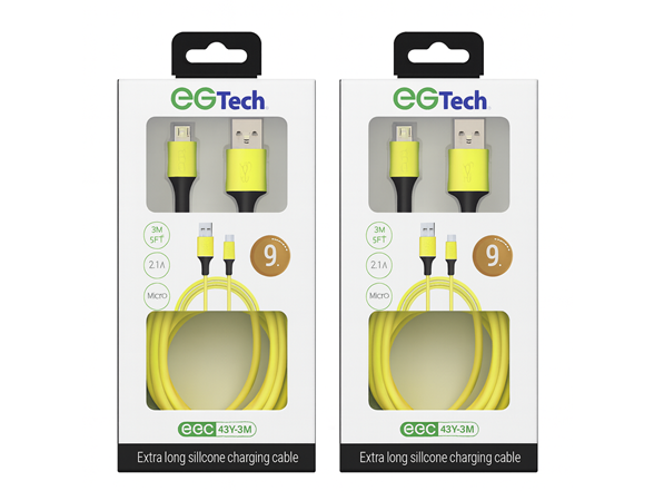 2 Pack 9' Silicone Micro Charging Cables