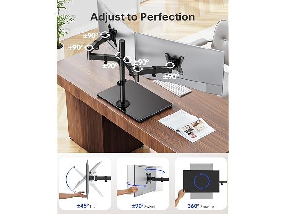 HUANUO Free Standing Dual Monitor Stand